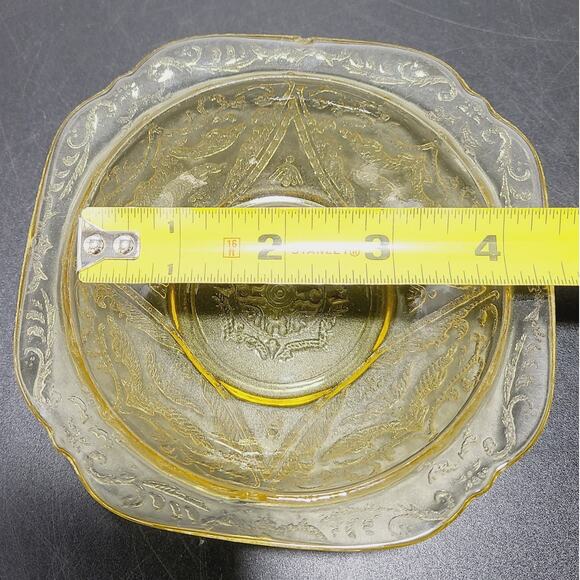 FEDERAL MADRID AMBER YELLOW DEPRESSION GLASS 5" Sauce Bowl Set of 2 - Picture 6 of 10